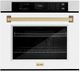 ZLINE Autograph Edition Professional 30" Stainless Steel Single Electric Wall Oven with White Matte Door and Champagne Bronze Accents-0