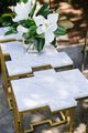 Chelsea House Trio 3-Piece White Accent Table with Antique Gold Leaf Base Set-3