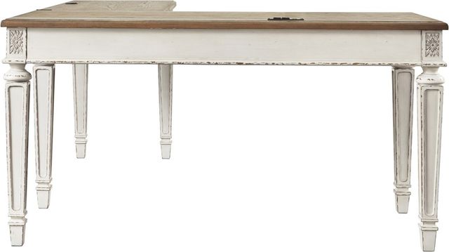 Signature Design by Ashley® Realyn White/Brown Home Office Desk Return-1