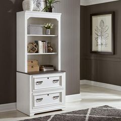 Liberty Furniture Allyson Park 2-Piece Wirebrushed White Lateral File Cabinet Set