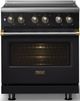 Viking® 5 Series 30" Onyx Pro Style Induction Range with Brushed Brass Trim-4