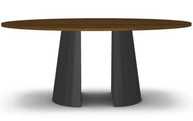 Amisco Customizable Gemma Walnut Veneer 72'' Bar Height Oval Table-1
