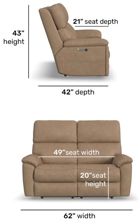 Flexsteel® Customizable Porter Leather Power Reclining Loveseat with Power Headrest and Lumbar-4