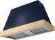 La Cornue CornuFé Euclid 44" Goodwood Blue Wall Mounted Range Hood with Brushed Brass Trim-0