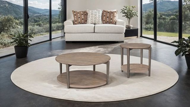 Furniture of America® Roros Natural Round End Table-2