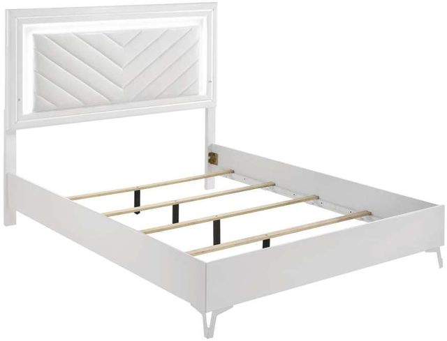 Coaster® Cassia 4-Piece Burnished White High Gloss Queen Panel Bedroom Set-1