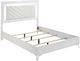 Coaster® Cassia 4-Piece Burnished White High Gloss Queen Panel Bedroom Set-1