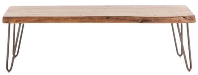 Home Trends & Design Vail Walnut Coffee Table with Antique Zinc Base-1