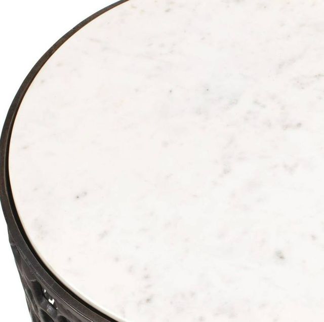 Uttermost® Sabena White Marble Top Indoor-Outdoor Side Table with Golden Dark Bronze Aluminum Base-3