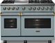 Viking® 5 Series 48" Novembery Sky Pro Style Dual Fuel (NG) Range with Brushed Brass Trim-2