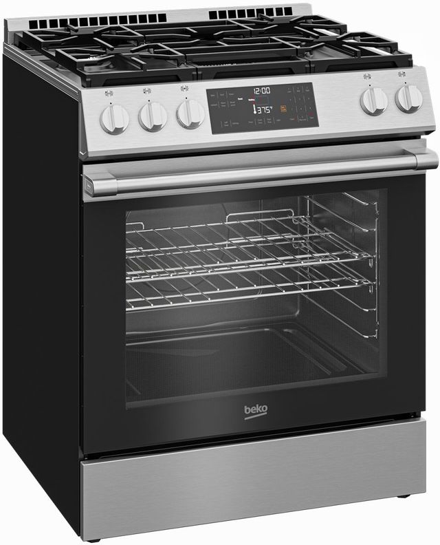 Beko 30" Stainless Steel Slide In Gas Range-1