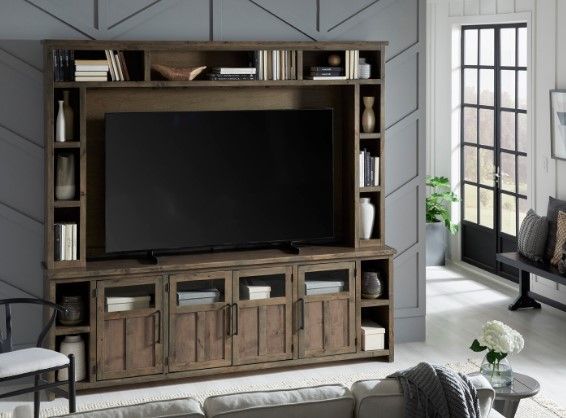 aspenhome® Finnegan Sandy Brown 98'' Brown Entertainment Wall-2