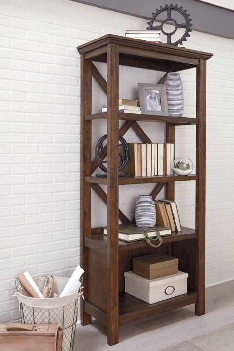 Signature Design by Ashley® Baldridge Rustic Brown Large Bookcase-3