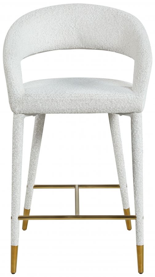 Meridian Furniture Destiny Cream Upholstered Stool-1