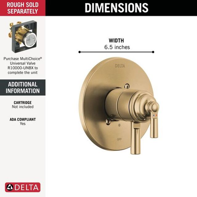 Delta Saylor® Monitor® 17 Series Champagne Bronze Valve Trim Only-1
