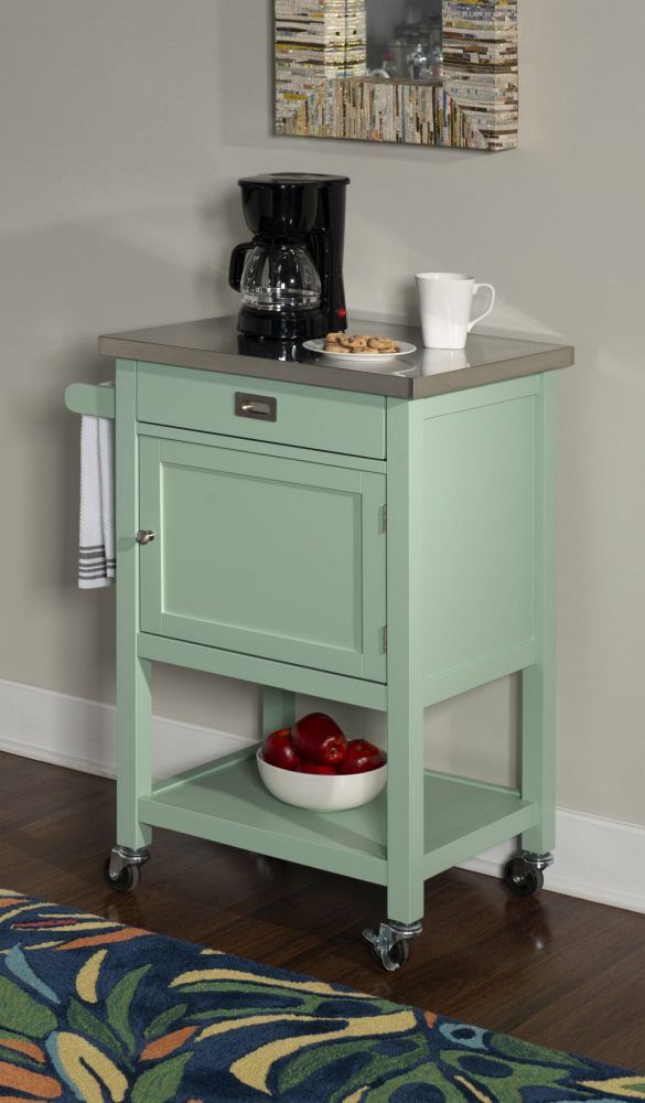Linon Sydney Green Apartment Cart-4