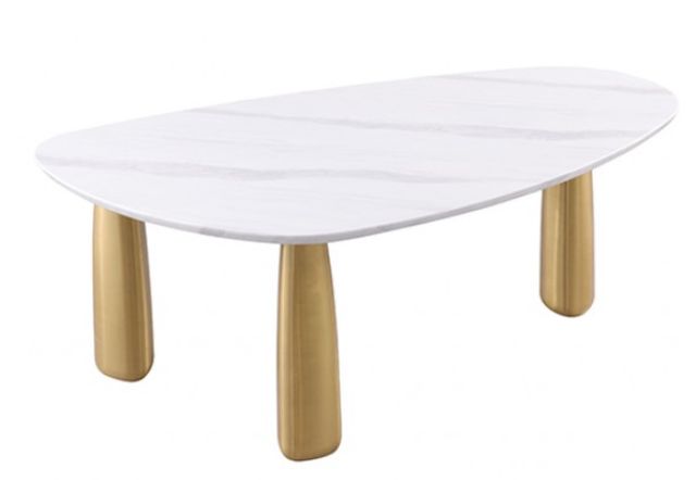 Furniture of America® Northam 5-Piece Matte Gold/White Dining Table Set-2