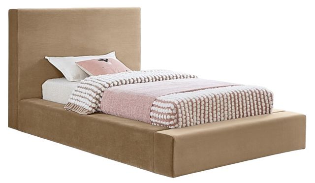 Meridian Furniture Dorian Beige Twin Upholstered Panel Bed-0