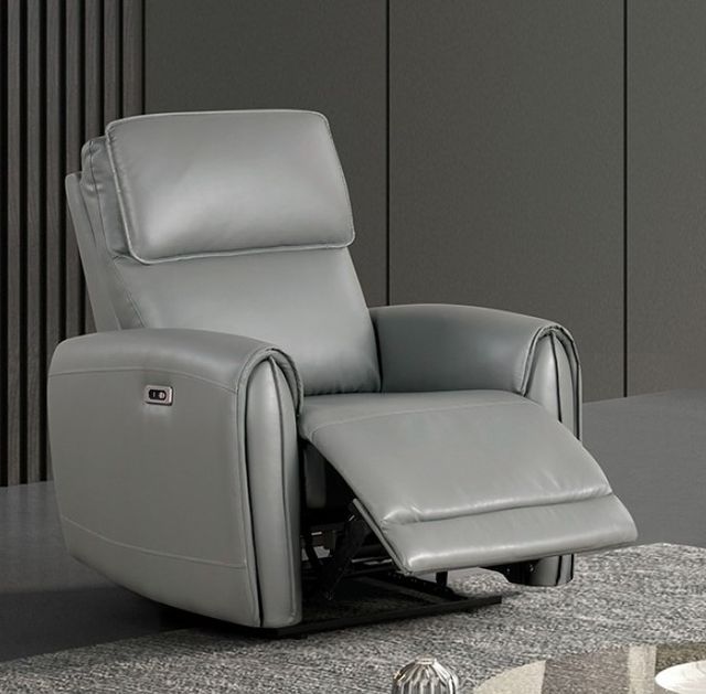 Furniture of America® Schlieren Gray Power Recliner-1