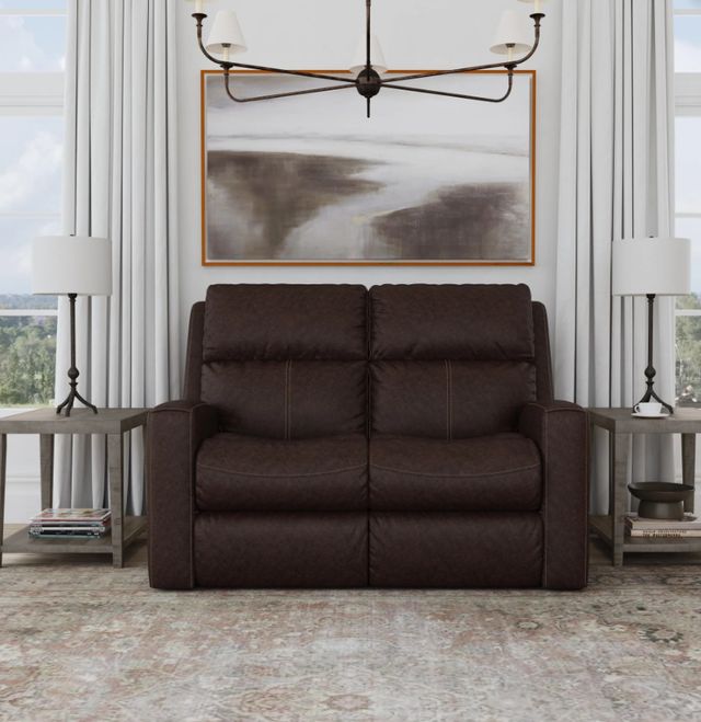 Flexsteel® Customizable Score Leather Power Reclining Loveseat with Power Headrests and Lumbar-2