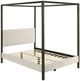 Coaster® Monroe Bronze/Vanilla Queen Upholstered Canopy Bed-1