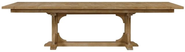 Bernards Tarrington Cashew Trestle Dining Table with Extension Leaf-1