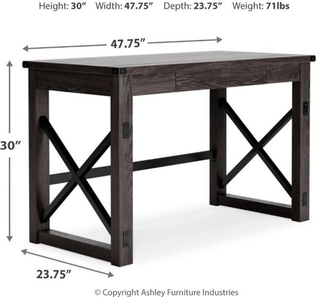 Signature Design by Ashley® Freedan Grayish Brown 48" Home Office Desk-3