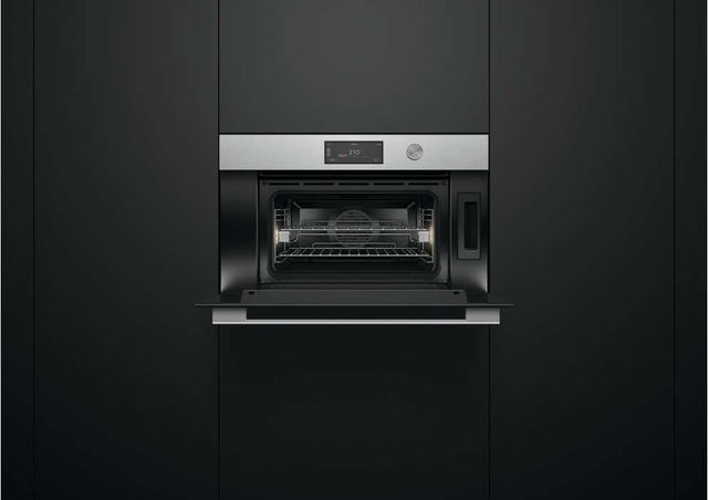 Fisher & Paykel Series 9 Contemporary 30" Brushed Silver Glass Compact Combination Steam Oven-3