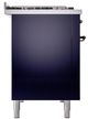 Ilve® Nostalgie II Noblesse 48'' Midnight Blue Pro Style Dual Fuel Range with Burnished Trim-2