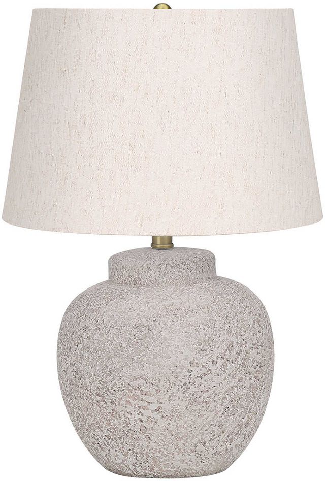 Monarch Specialties Inc. 22"H Cream Concrete Table Lamp-0