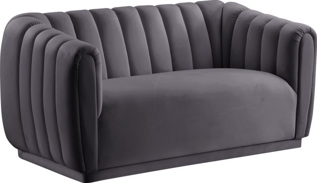 Meridian Furniture Dixie Grey Velvet Loveseat-0