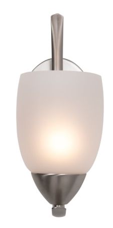 YHD Mirror Lake Brush Nickel/White 1-Light Incandescent Wall Sconce-2