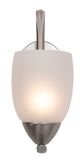 YHD Mirror Lake Brush Nickel/White 1-Light Incandescent Wall Sconce-2
