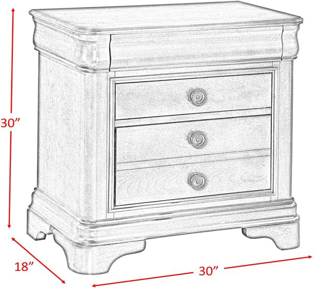 Elements International Cameron Cherry 3-Drawer Nightstand-2