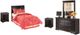 Signature Design by Ashley® Huey Vineyard 4-Piece Black Twin Sleigh Headboard Set-0