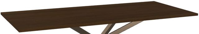 Amisco Customizable Asterisk Walnut  83.5" Rectangular Table with Metal Stand-1