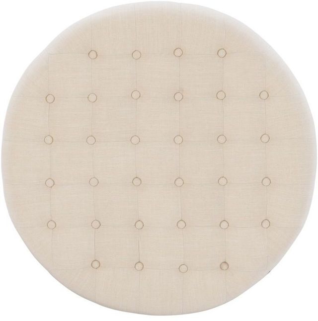 Linon Isabelle Natural Round Tufted Ottoman-2