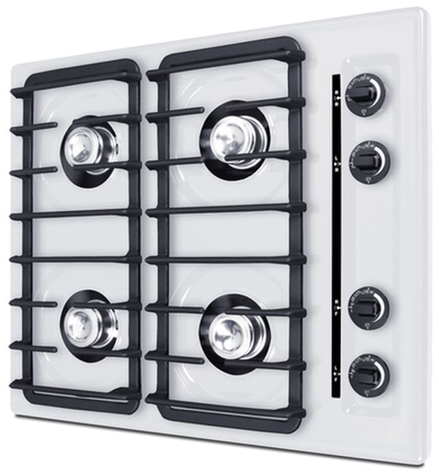 Summit® 24" White Gas Cooktop-1