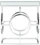 Elements International Pearl Glass Top End Table with Chrome Base-2