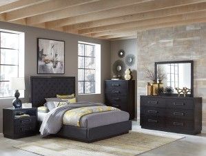 Mazin Furniture Larchmont Charcoal Queen Bed-3