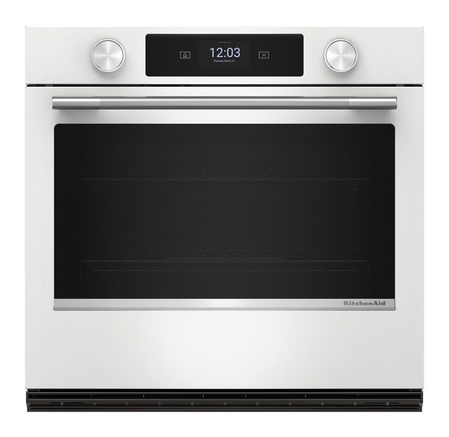 KitchenAid® 30" White Smart Single Electric Wall Oven with Assisted Cook Cycles-0