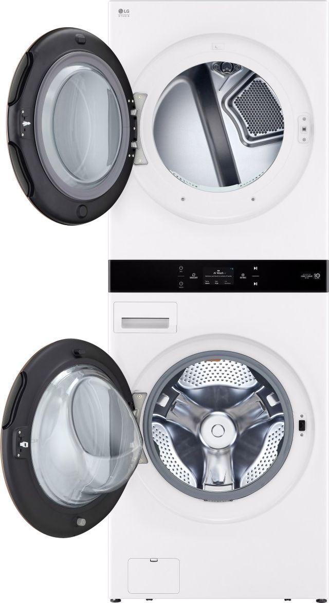 LG Studio WashTower™ Essence White Gas Laundry Center, 5.0 Cu. Ft. Washer, 7.4 Cu. Ft. Dryer-2