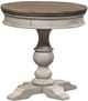 Liberty Furniture Heartland Antique White Pedestal Side Table with Tobacco Top-1