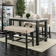 Furniture of America® Brule Black Counter Height Dining Table with Antique White Top -0