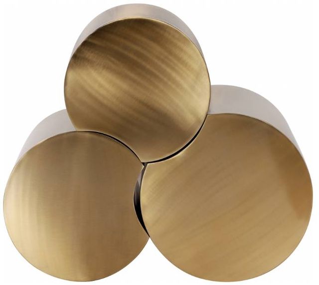 Meridian Furniture Dimple 3-Piece Gold 20" Modular Nesting Table Set-2