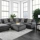 Furniture of America® Kaylee Gray U Shaped Sectional With Ottoman-2