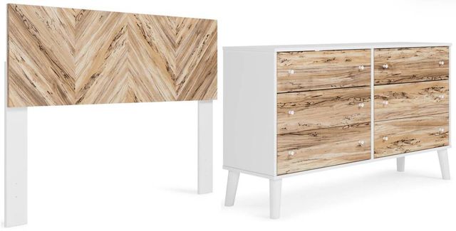 Signature Design by Ashley® Piperton 2-Piece Two-Tone Brown/White Queen Panel Headboard Bedroom Set-0