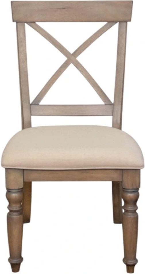 Riverside Furniture Aberdeen Weathered Driftwood X-Back Dining Side Chair-2