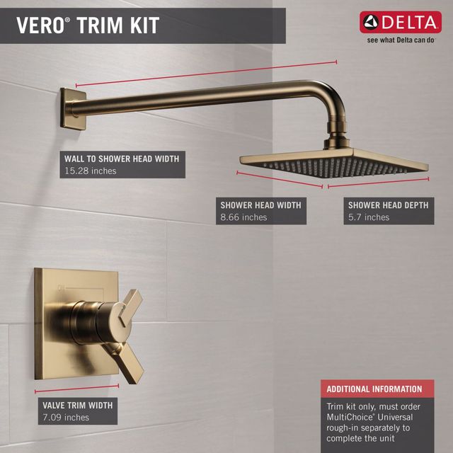 Delta Vero® Champagne Bronze Monitor® 17 Series Brass Shower Trim-3