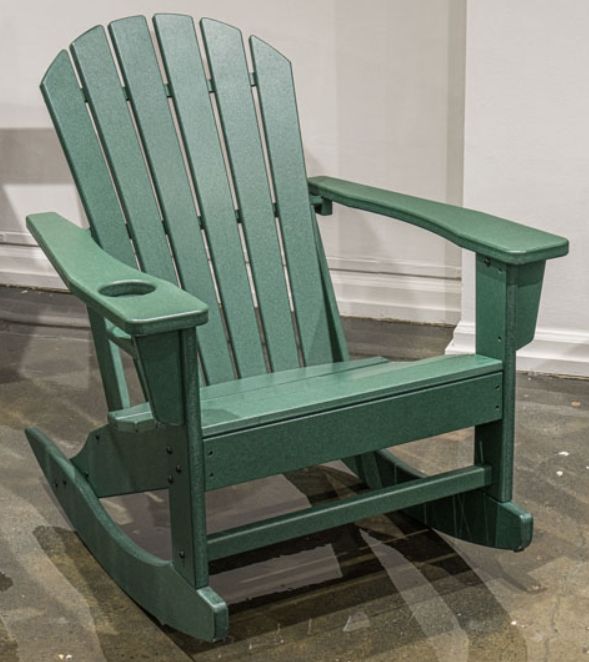 Signature Design by Ashley® Sundown Treasure Green Wood Outdoor Rocking Chair-1